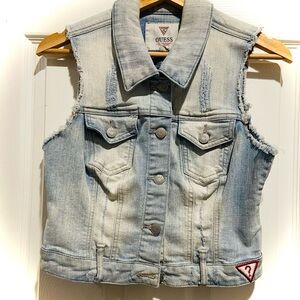 Guess Light Wash Denim Vest